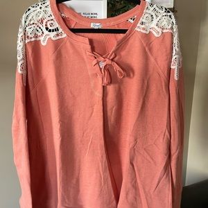 Beautiful Sweater with Lace shoulders